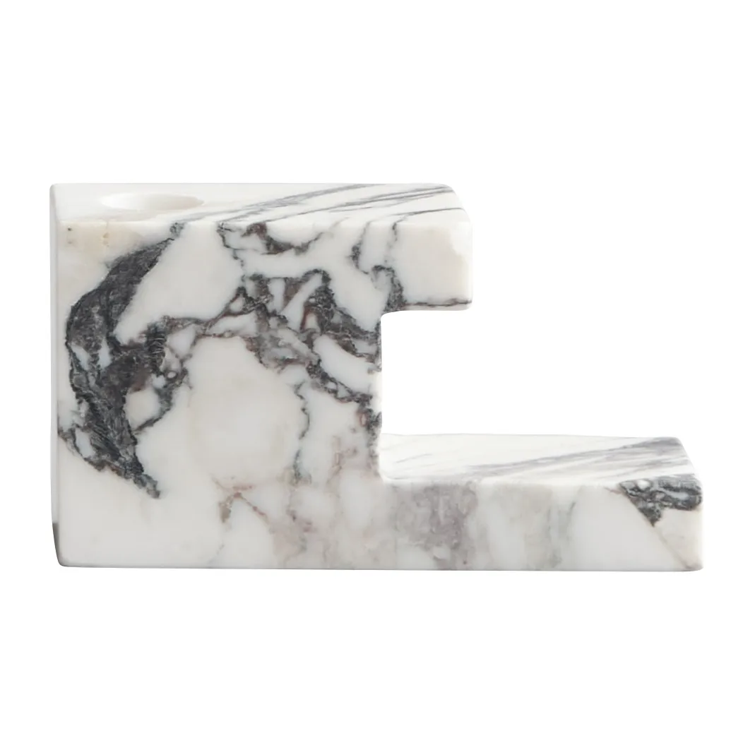 101 Copenhagen Brick lav lysestage 7,5x14 cm Calacatta billede