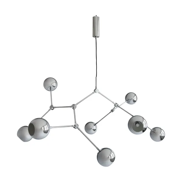 Drop Chandelier Globe takkrona, Chrome