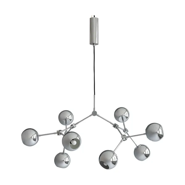 Drop Chandelier Globe takkrona mini, Chrome