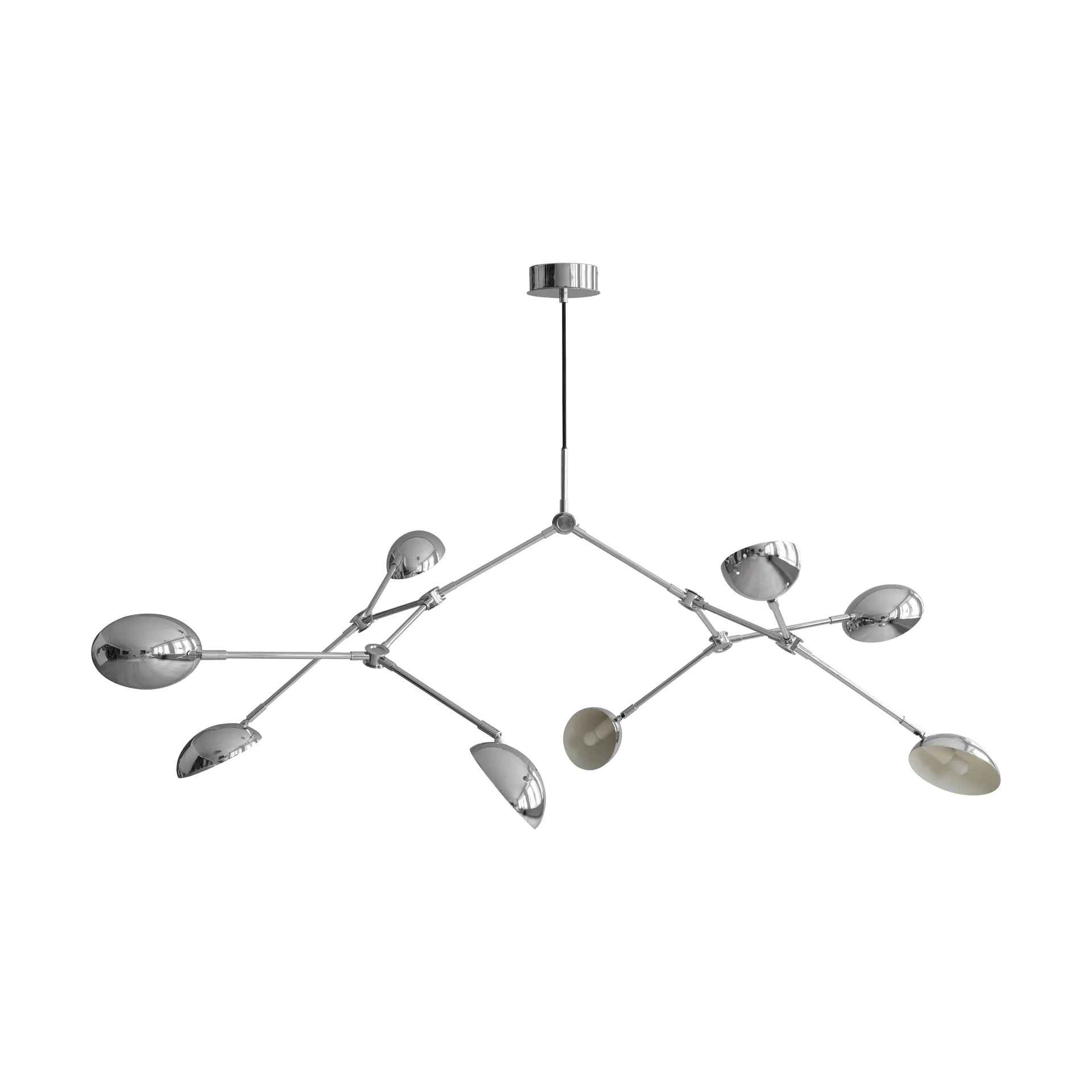 Drop lysekrone, krom, 85 cm, 8 lyskilder - 101 Copenhagen - Entré - Design - Aluminium - Med flere lyskilder