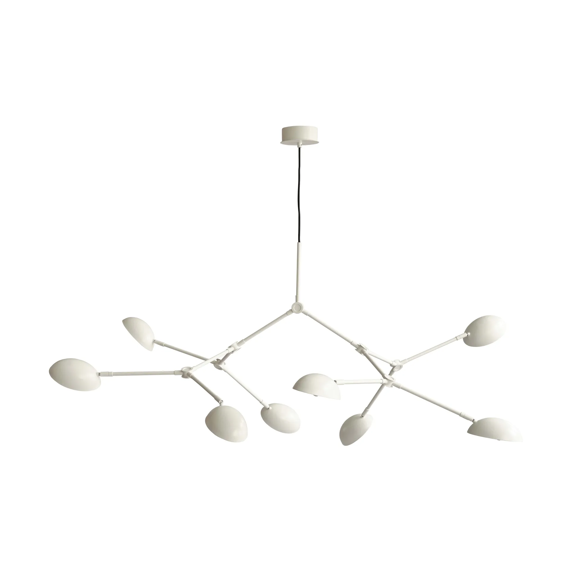 Drop lysekrone, hvid, 85 cm, 8 lyskilder - 101 Copenhagen - Entré - Design - Aluminium - Med flere lyskilder