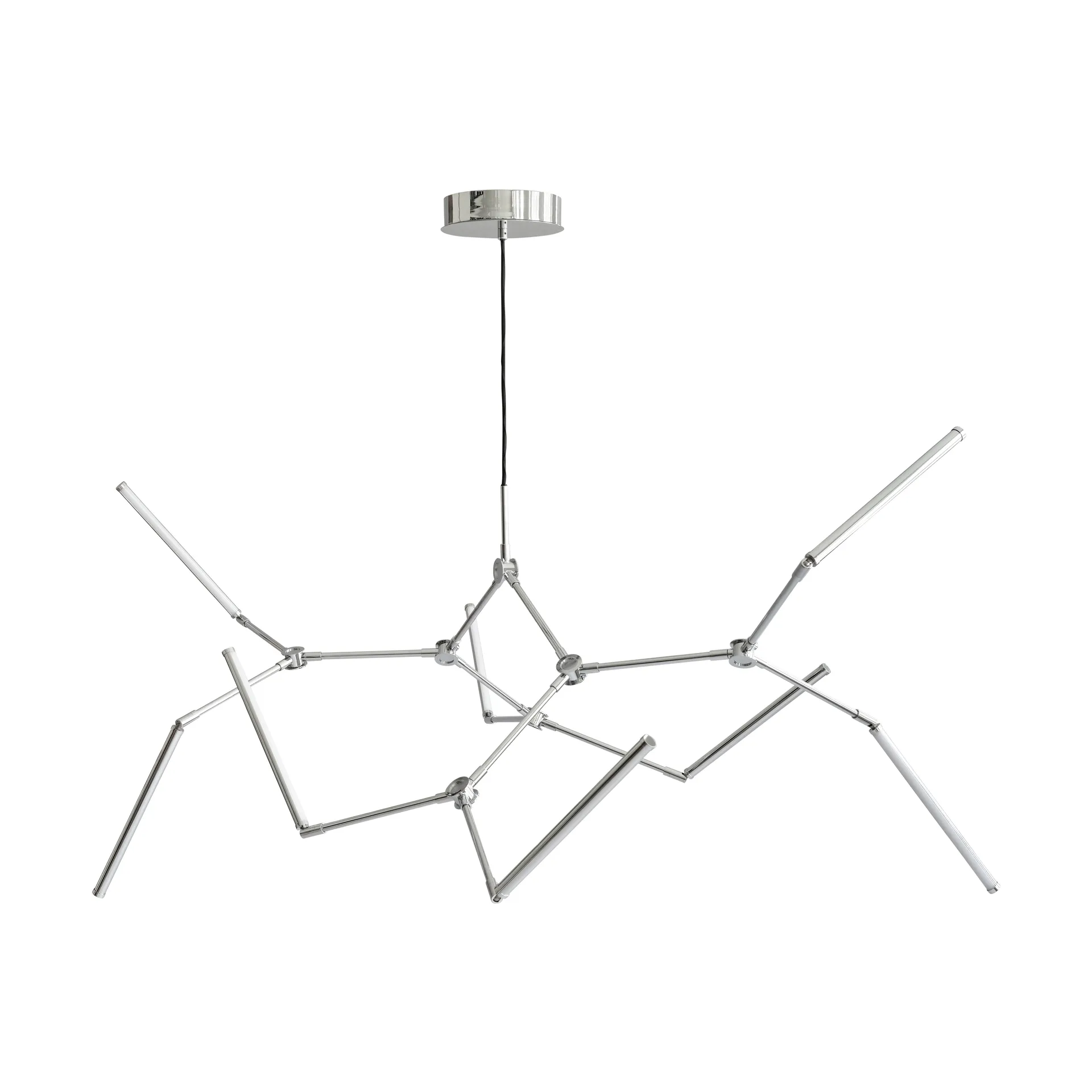 Stick LED-lysekrone krom, 196 cm, 8 lyskilder - 101 Copenhagen - Stue - Design - Aluminium - Med flere lyskilder