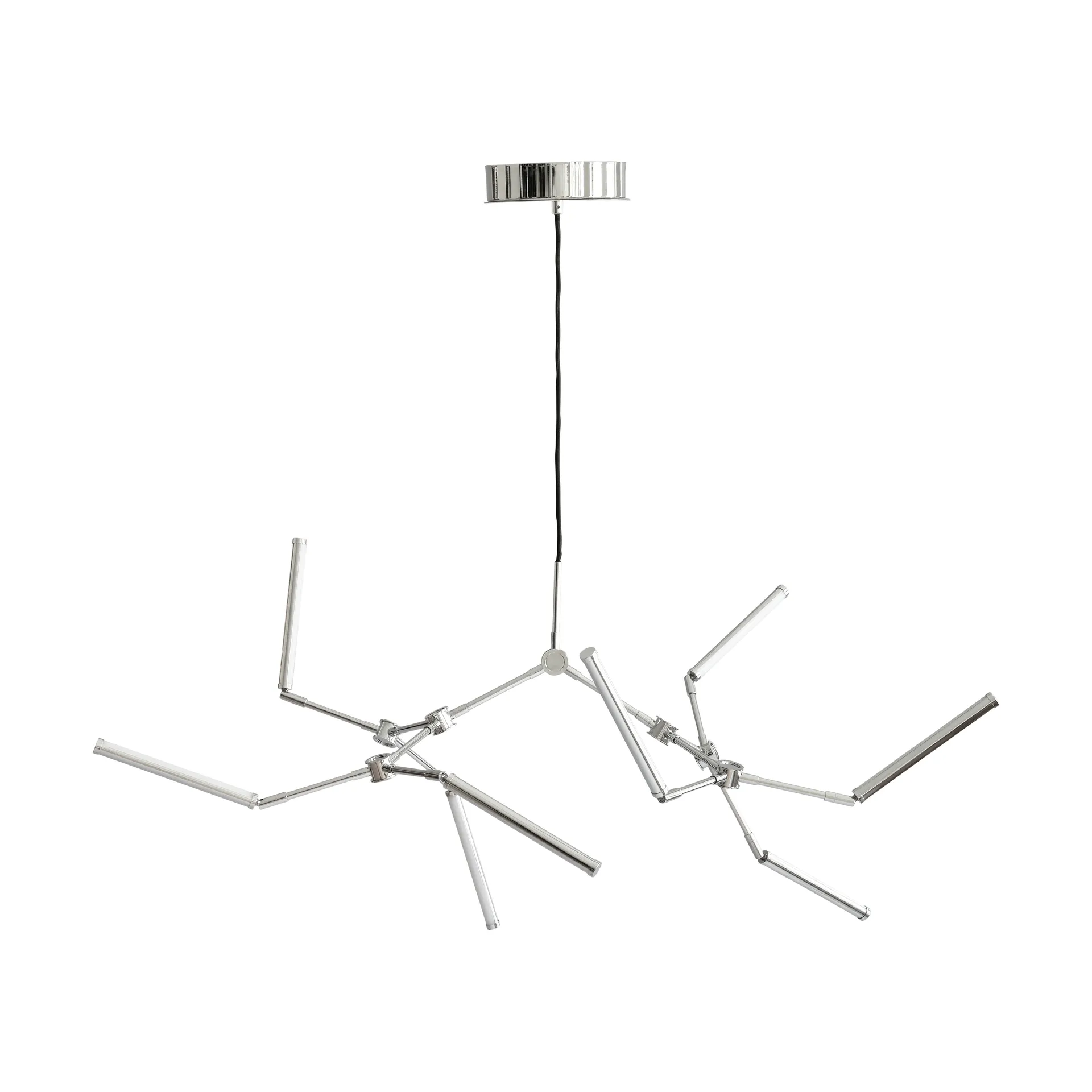 Stick LED-lysekrone i krom, 124 cm, 8 lyskilder - 101 Copenhagen - Stue - Design - Aluminium - Med flere lyskilder