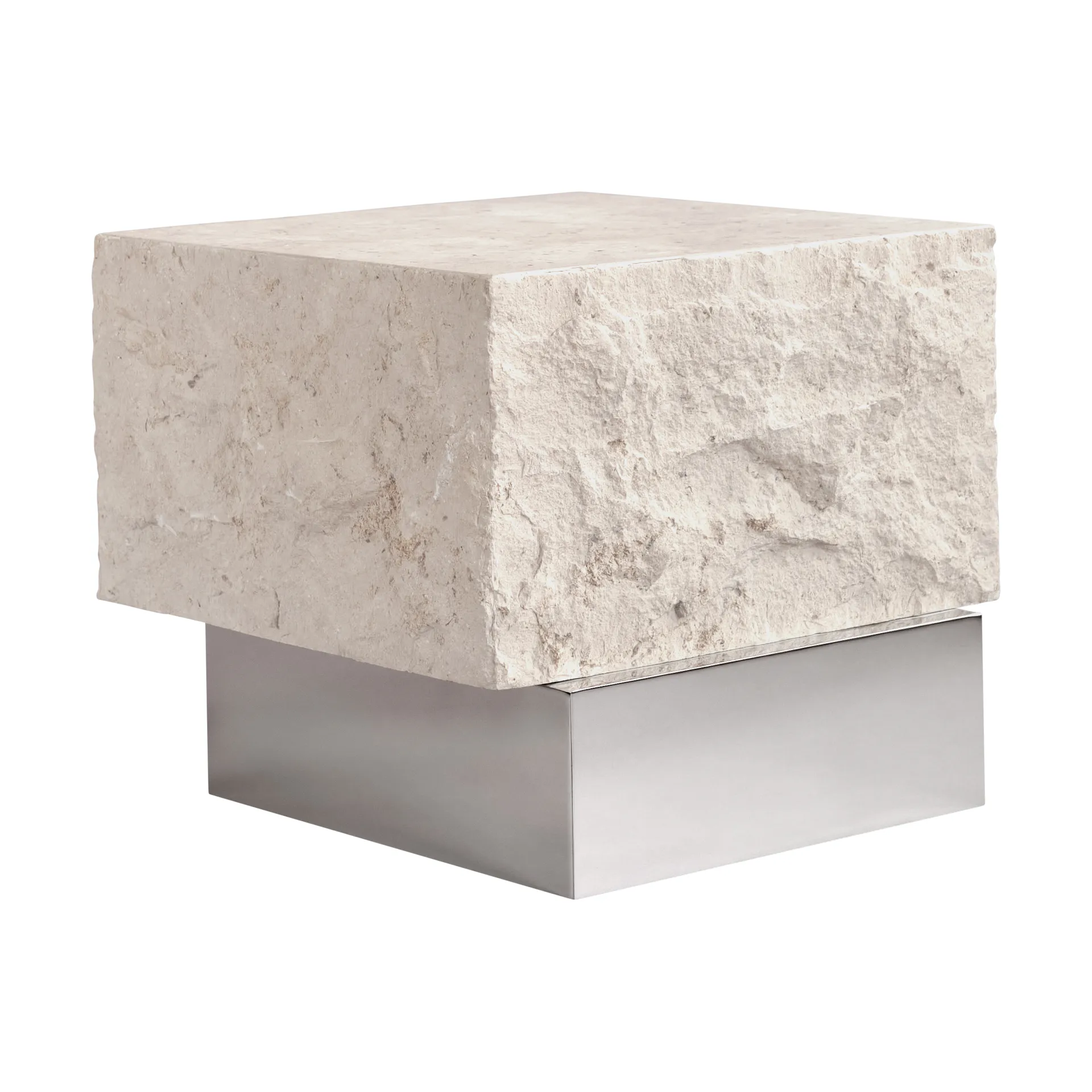 101 Copenhagen Temple sidebord low 42x40 cm Chrome-limestone