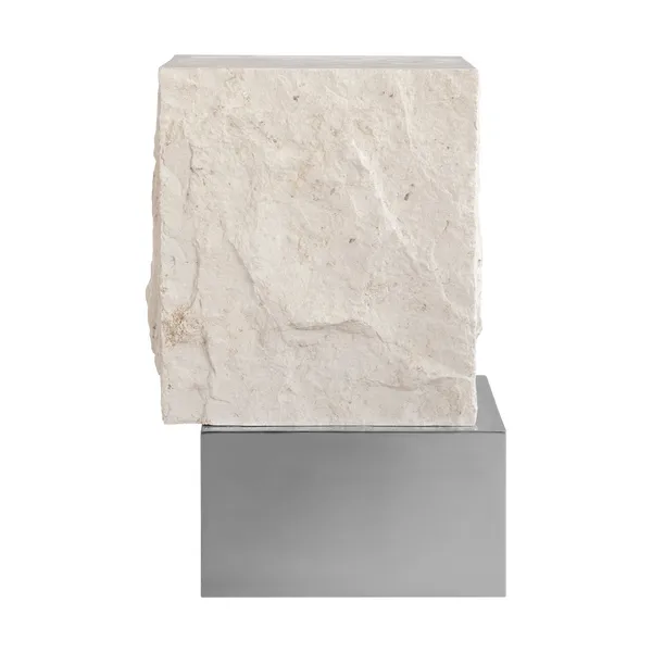 Temple sidobord tall 50x33 cm, Chrome-limestone