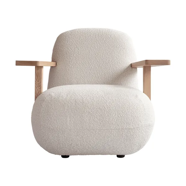 Toe chair fåtölj med armstöd, Natural oak-off