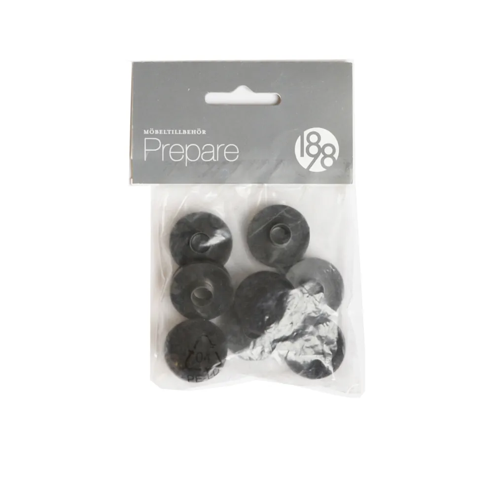 1898 Patin pour meuble Prepare noir, patins de protection plastique feutre 26 mm, 8 pcs