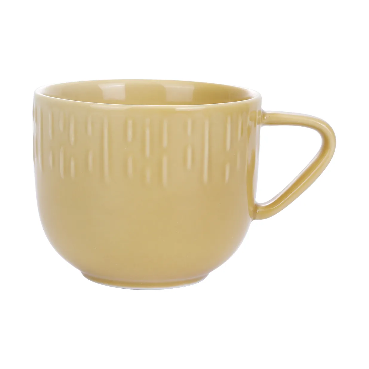 Aida - Confetti - Kaffekop m/relief porcelæn 20 cl Sennep gul