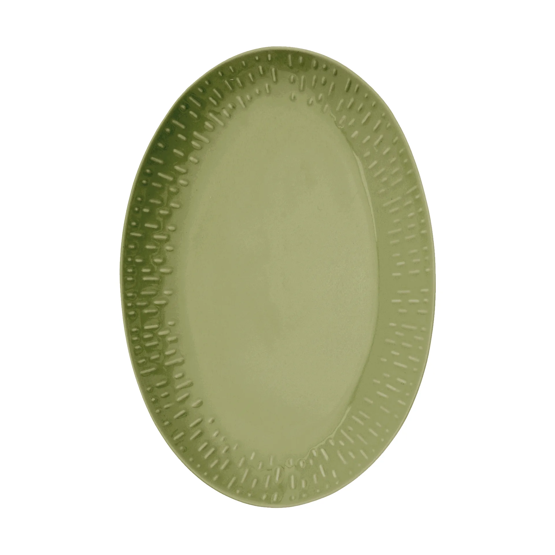 Aida Confetti ovalt fat Olive, 25,5x36 cm