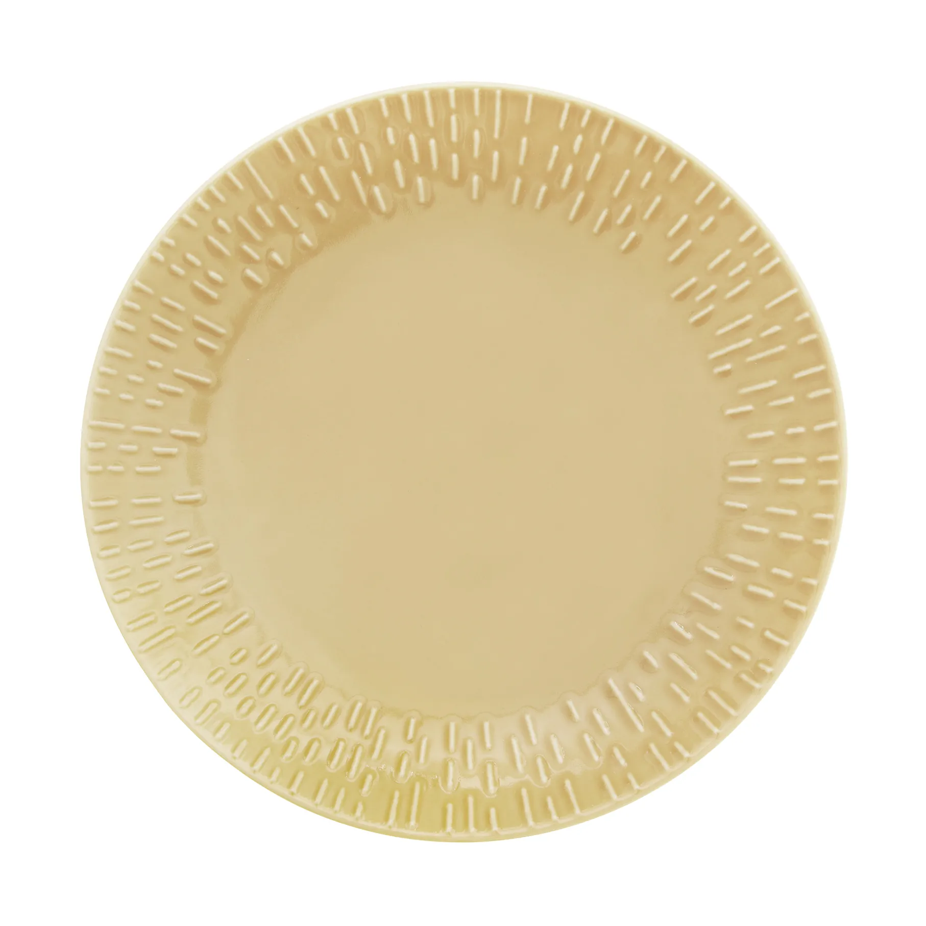 Aida - Confetti - Desserttallerken m/relief porcelæn 21 cm Sennep gul