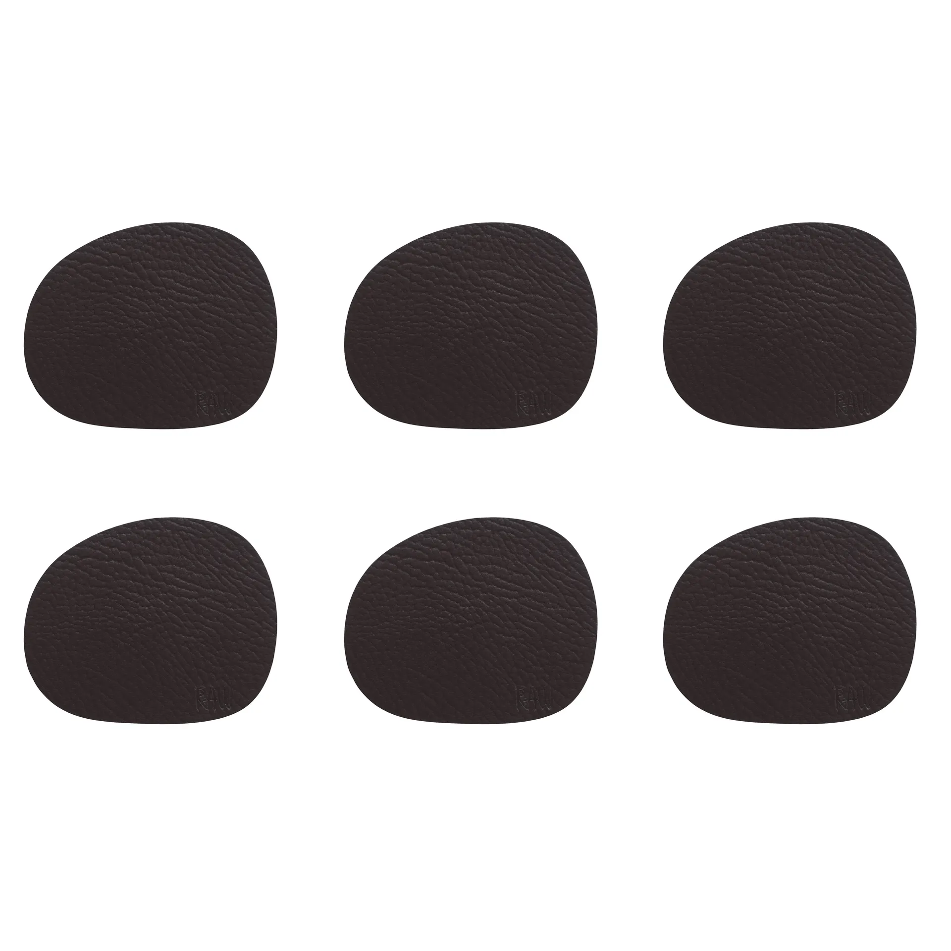 Aida Dessous de verre Raw cuir lot de 6 Brown buffalo (marron)