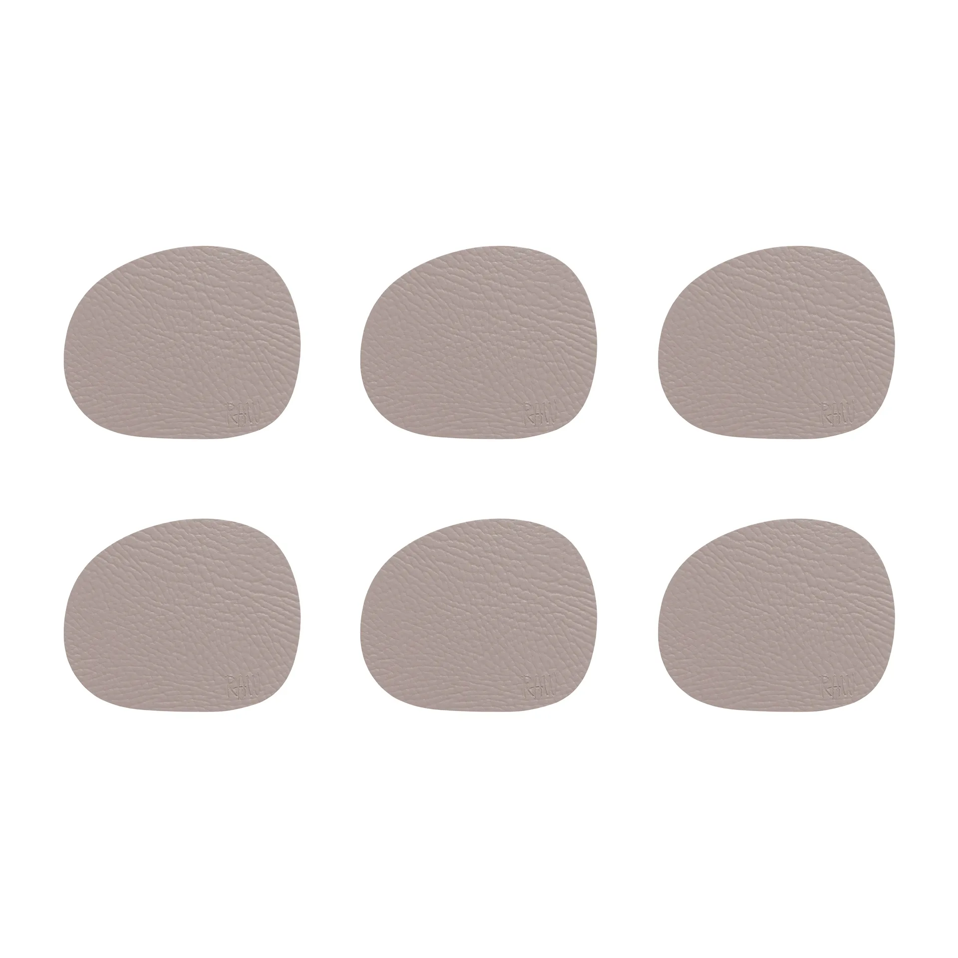 Aida Dessous de verre Raw cuir lot de 6 Rose poudré (rose)
