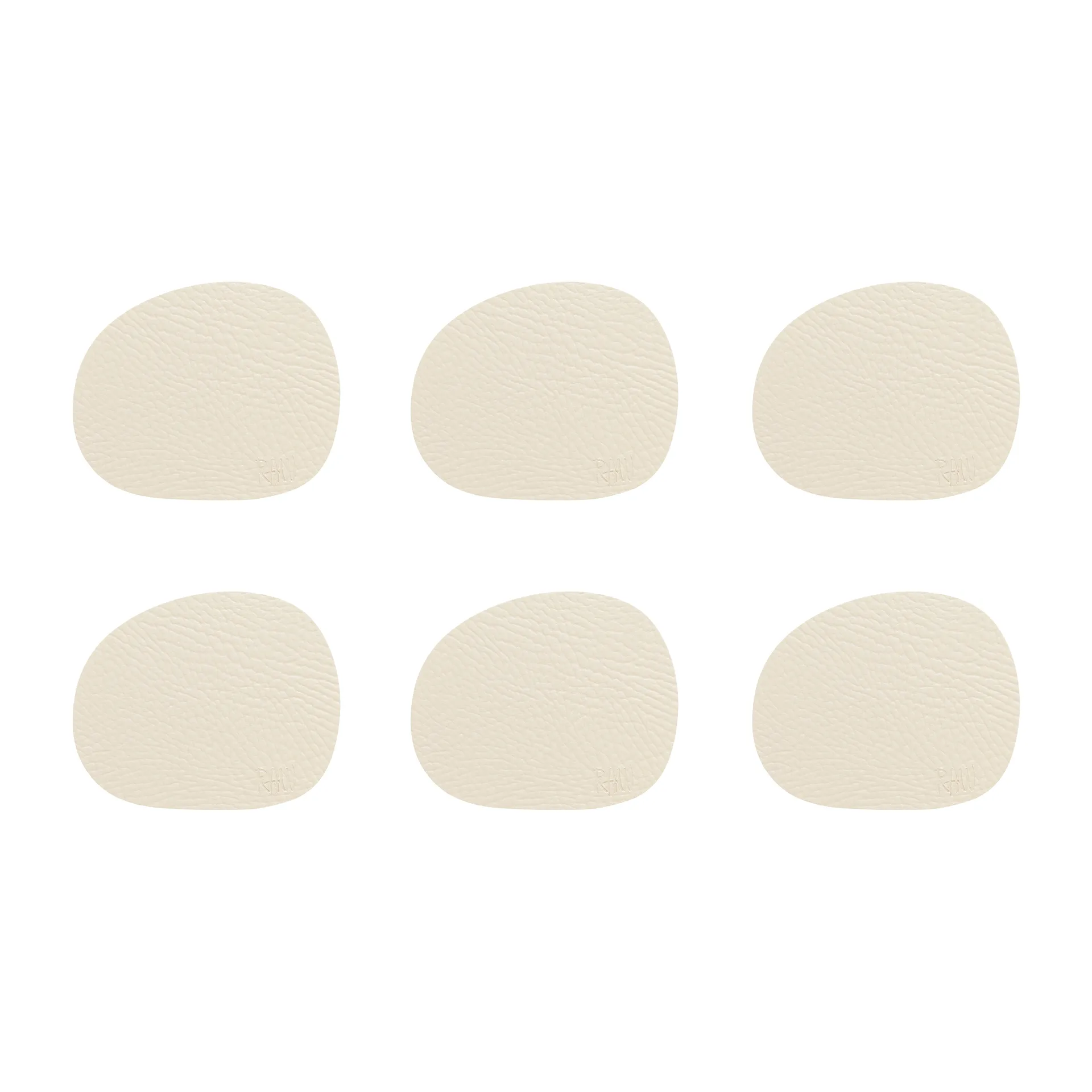 Aida Dessous de verre Raw cuir lot de 6 Wam nude (beige)