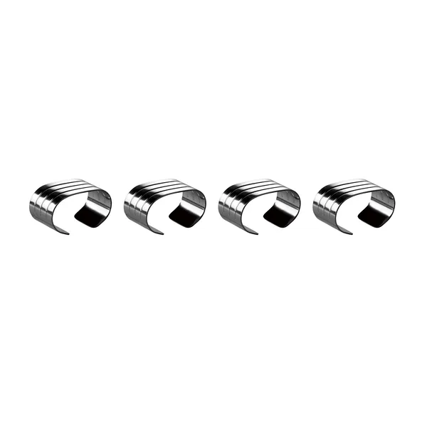 Groovy servettring 4-pack, Rostfritt stål