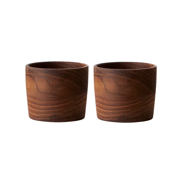 Raw äggkopp teak 2-pack