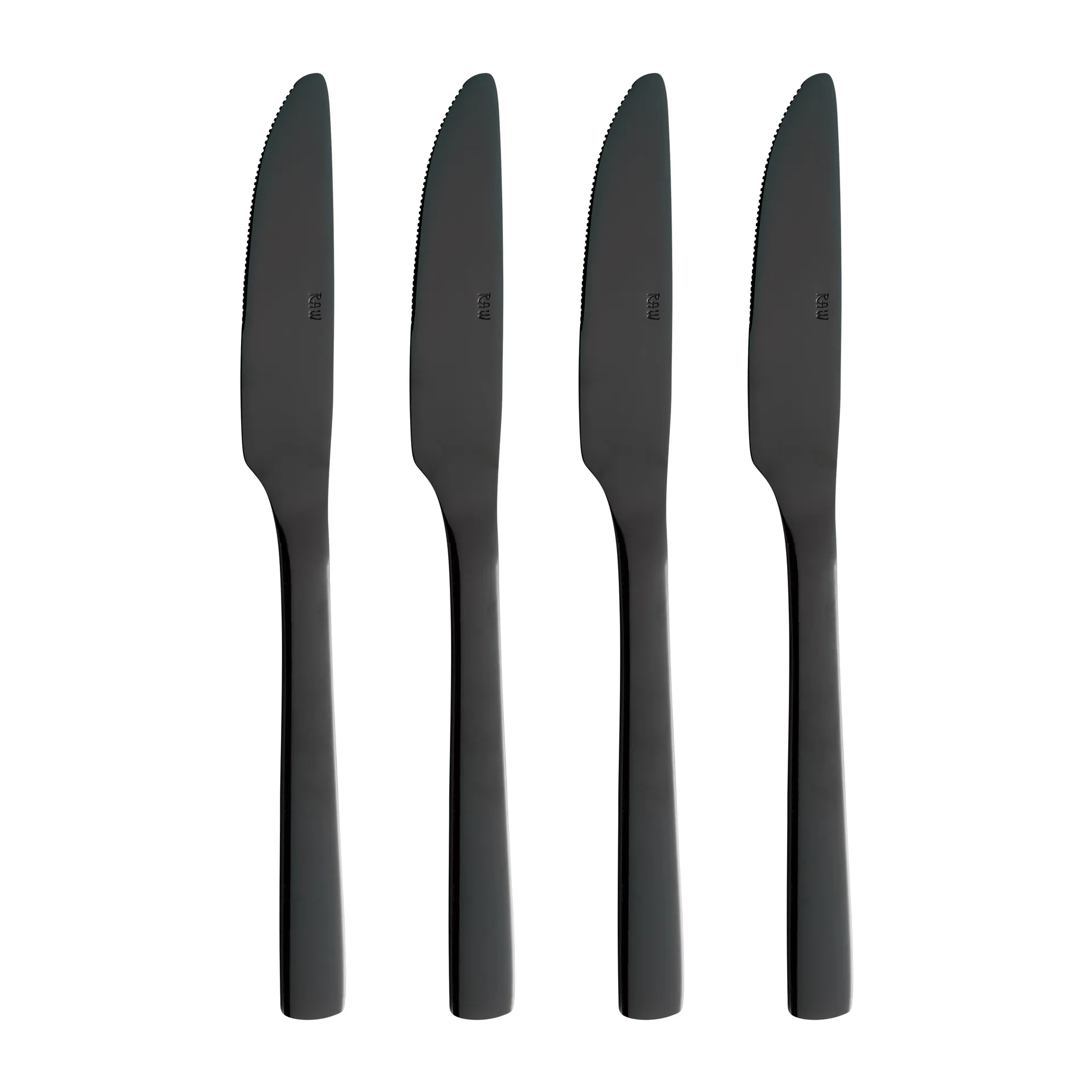 Aida - RAW - kniv blank sort coated 4 stk