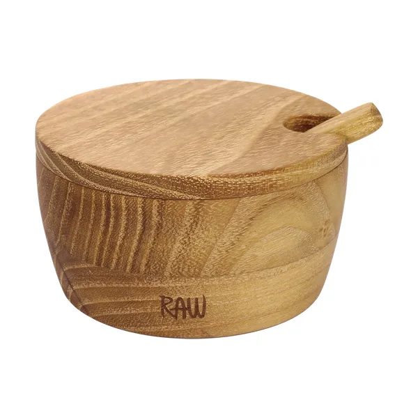 Raw saltskål inkl. sked och lock, Teak