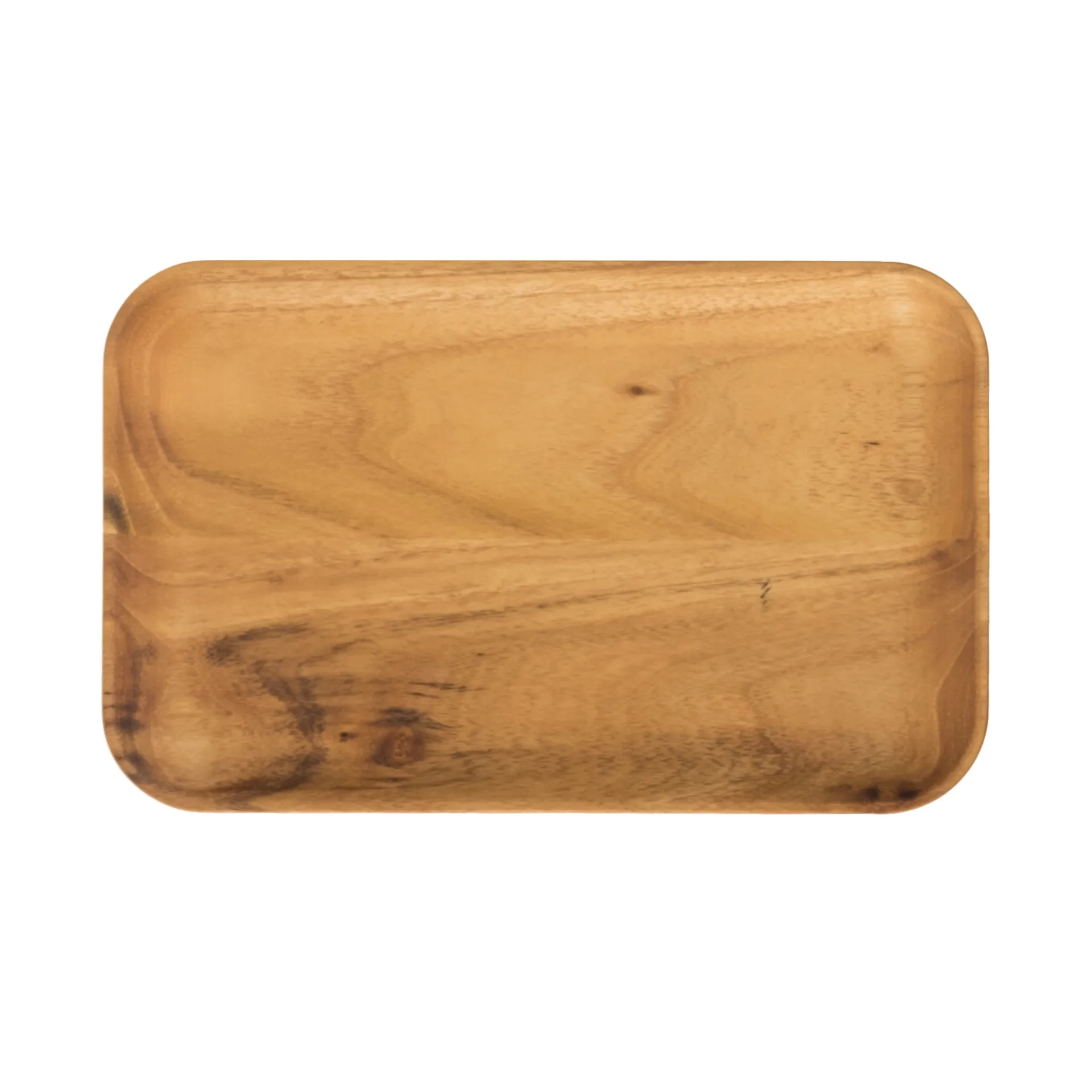 Aida - RAW - retangulær frokosttallerken teaktræ 1 stk 23,7 x 14,9 x 1,8 cm