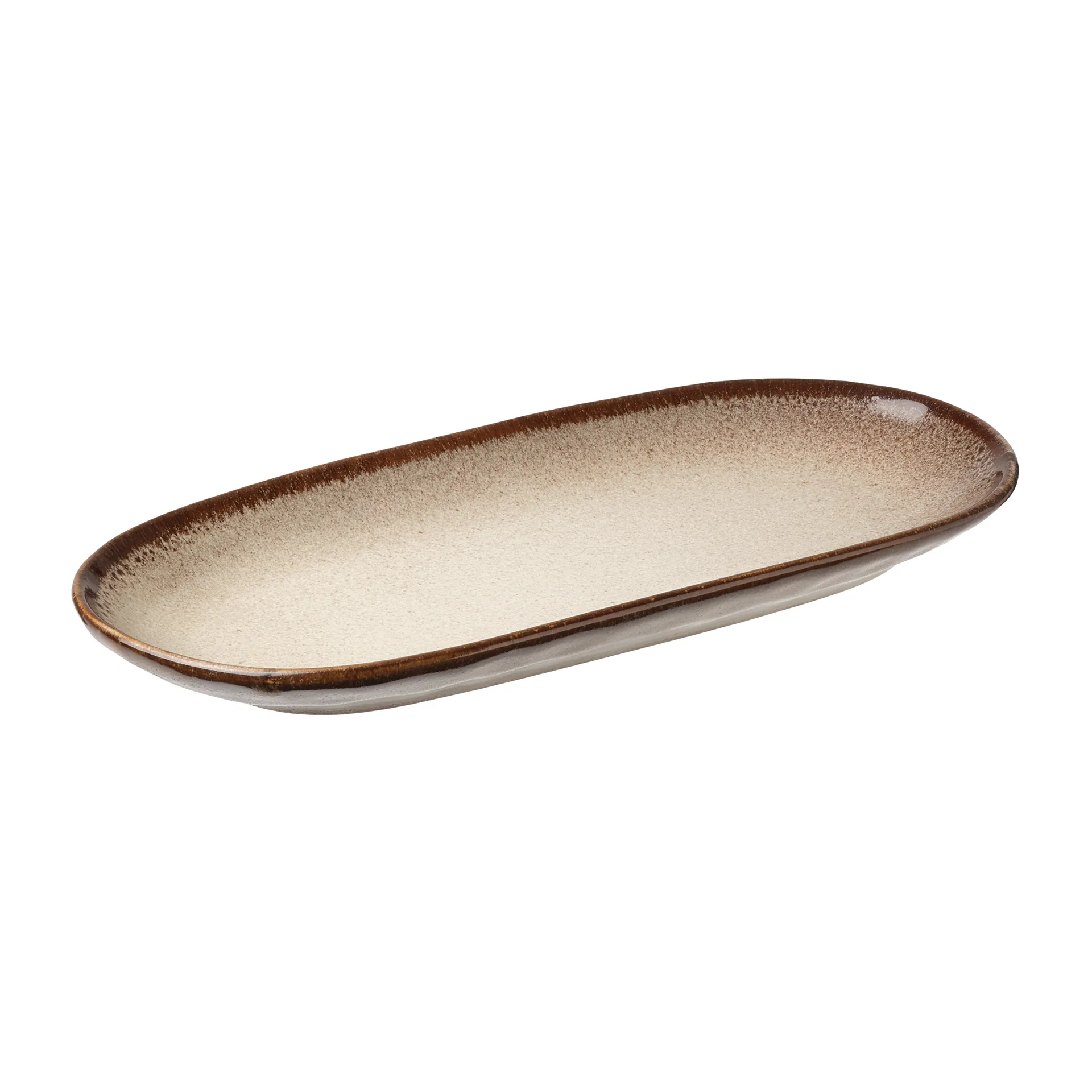 Aida S&oslash;holm Sonja tallrik oval 12,3x25,5 cm Brown