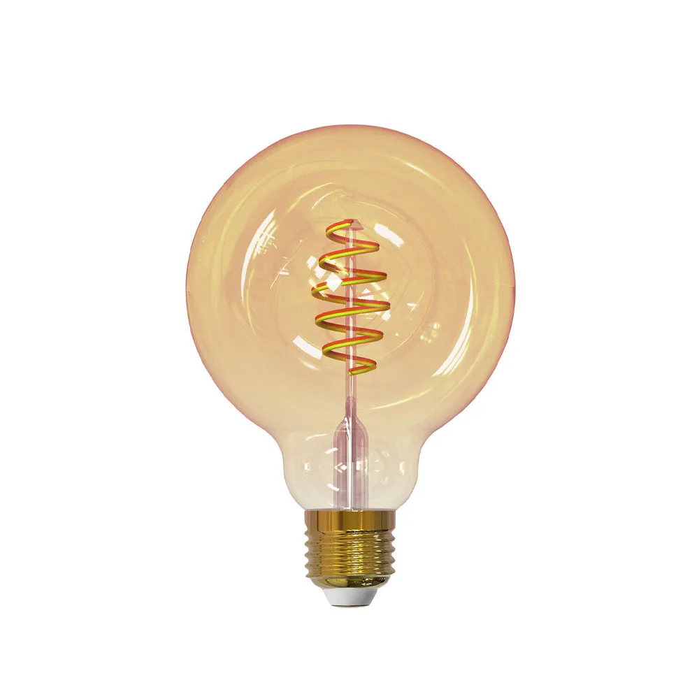 Airam Airam Smarta Hemp Filament LED-globe lyskilde amber, 95mm, spiral e27, 6w