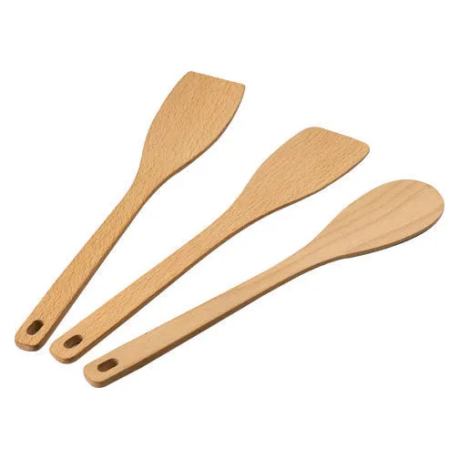 Alessi AJM27SET Køkkenredskabssæt - 3 dele, bøgetræ (Design af Jasper Morrison)