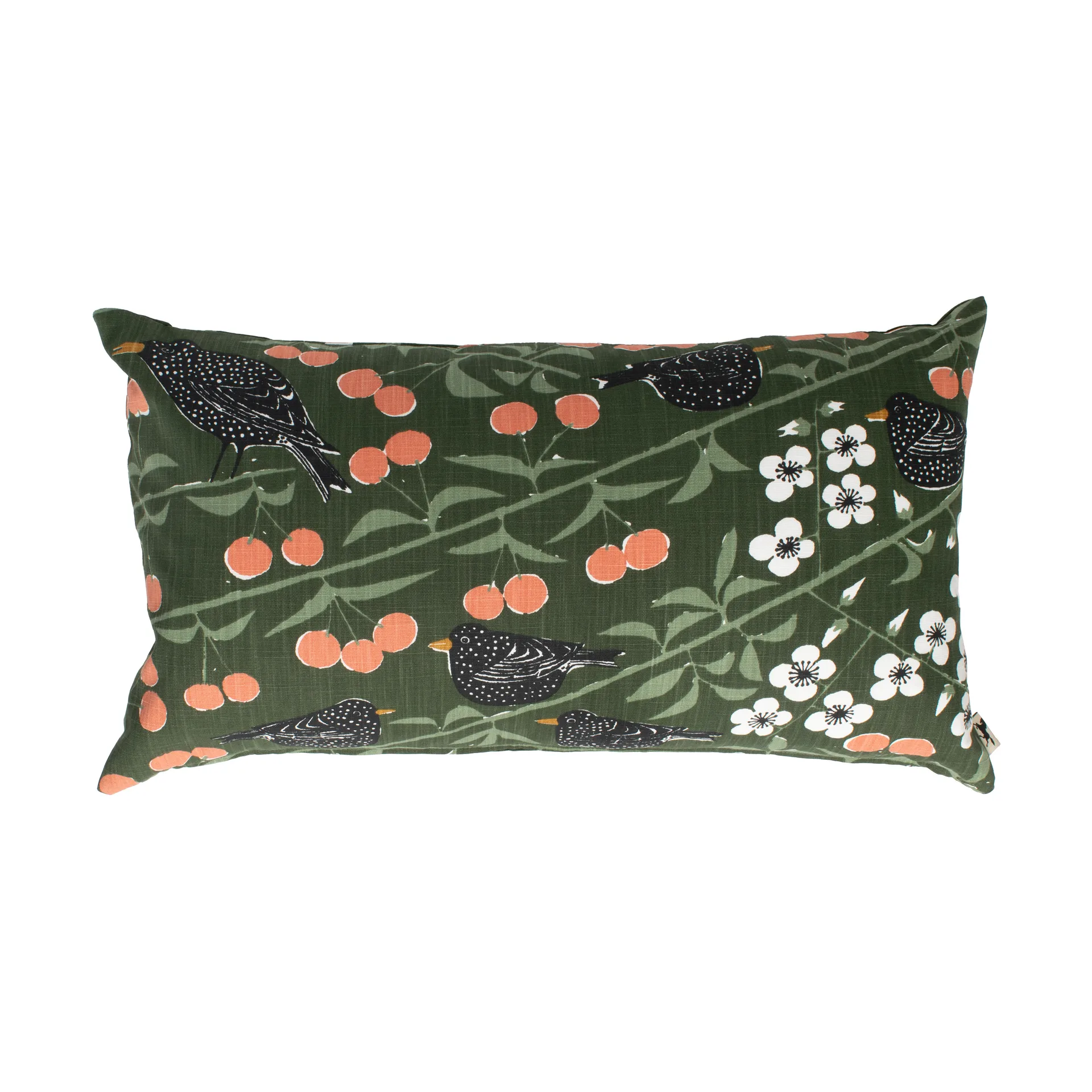Almedahls Housse de coussin Körsbärsträdgården Vert foncé cm