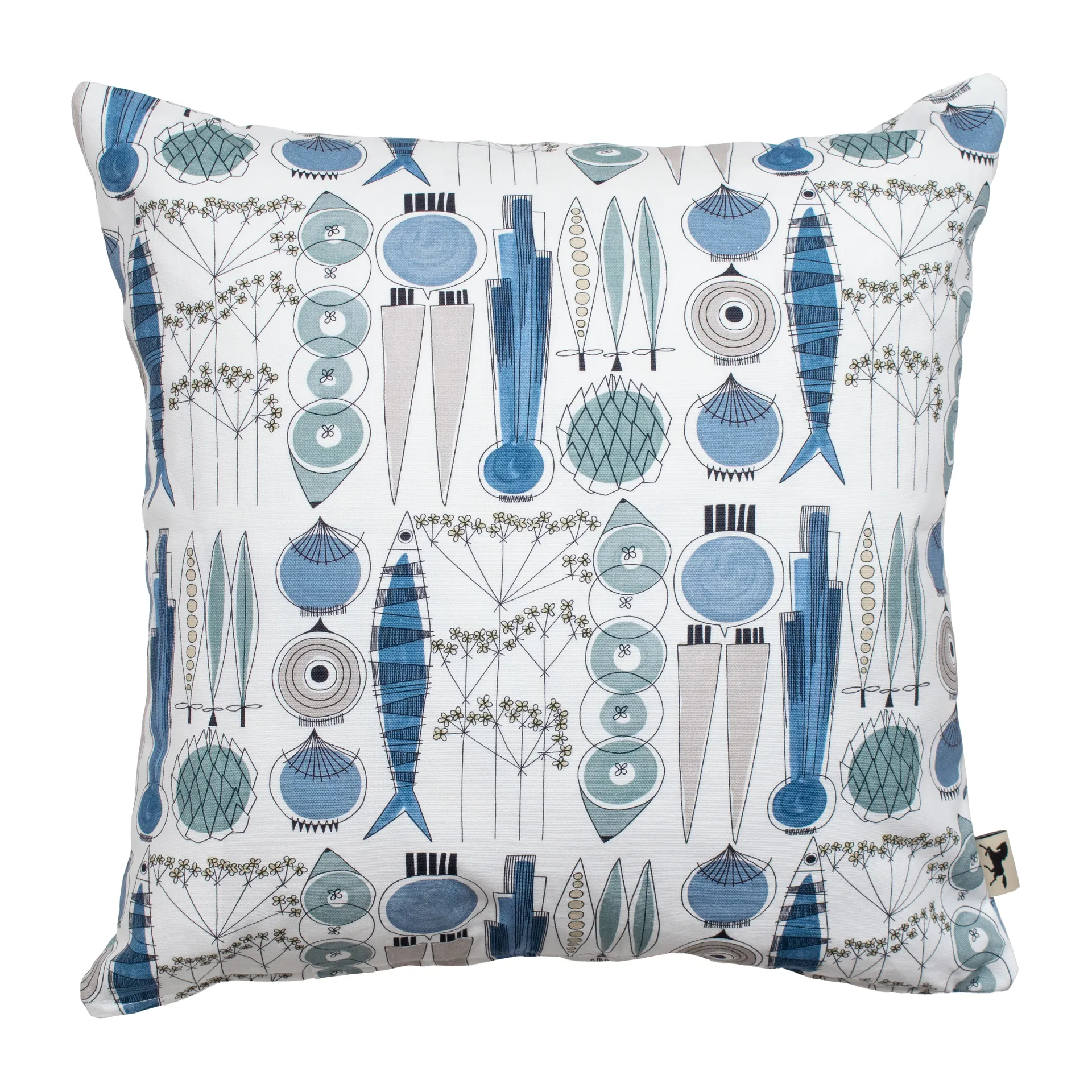 Almedahls Housse de coussin Picknick cm Bleu-beige