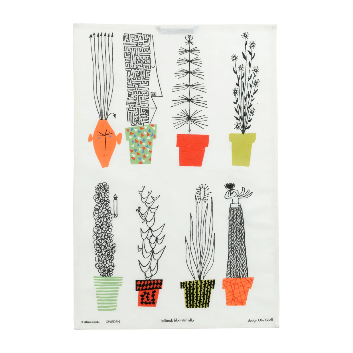 Almedahls Italiensk blomsterhylde viskestykke 47x70 cm Multi