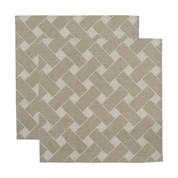 Korg XL servett 45x45 cm 2-pack, Natur-taupe