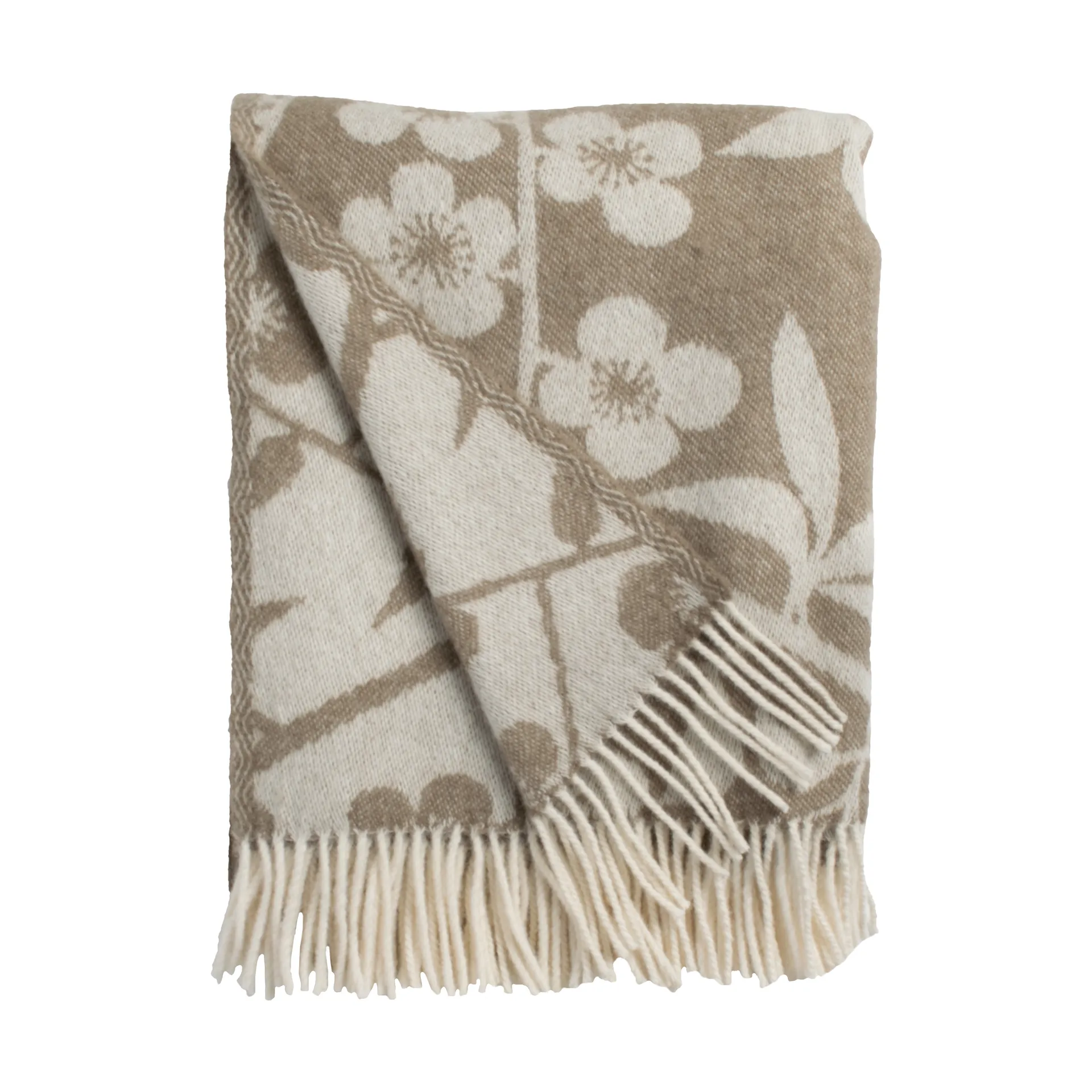 Almedahls Körsbärsträdgården plaid 130x170 cm Brun-offwhite