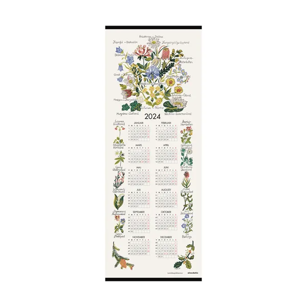 Landskapsblommor kalender 2024, 35x90 cm