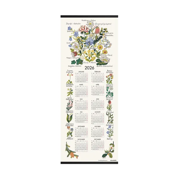 Landskapsblommor kalender 2026, 35x90 cm