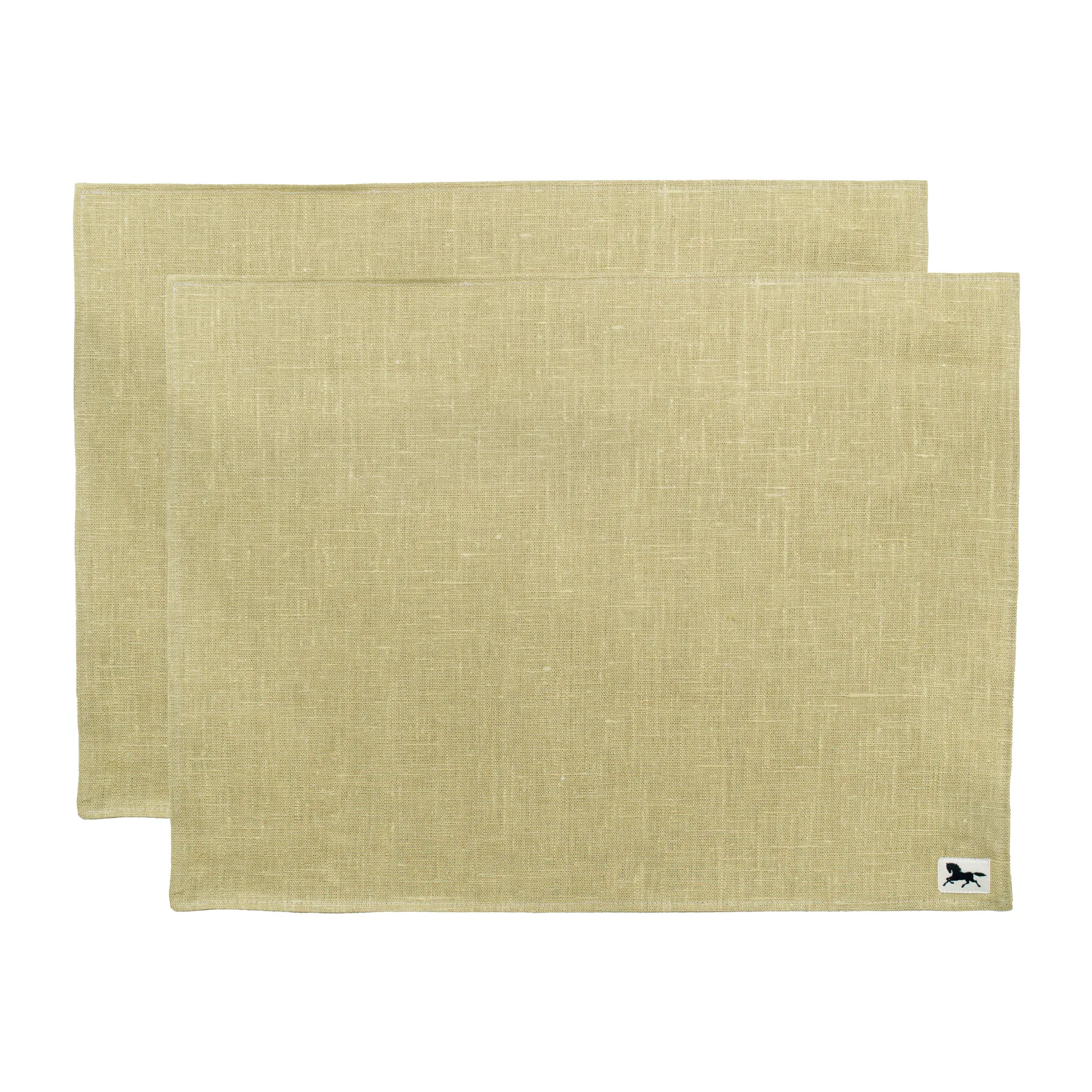 Almedahls Linne dækkeservietter 34x45 cm 2-pak Oliven