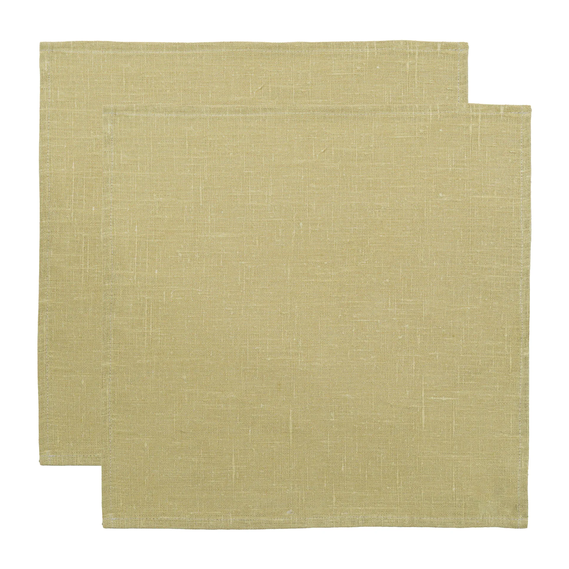 Almedahls Linne servietter 45x45 cm 2-pak Lys Oliven