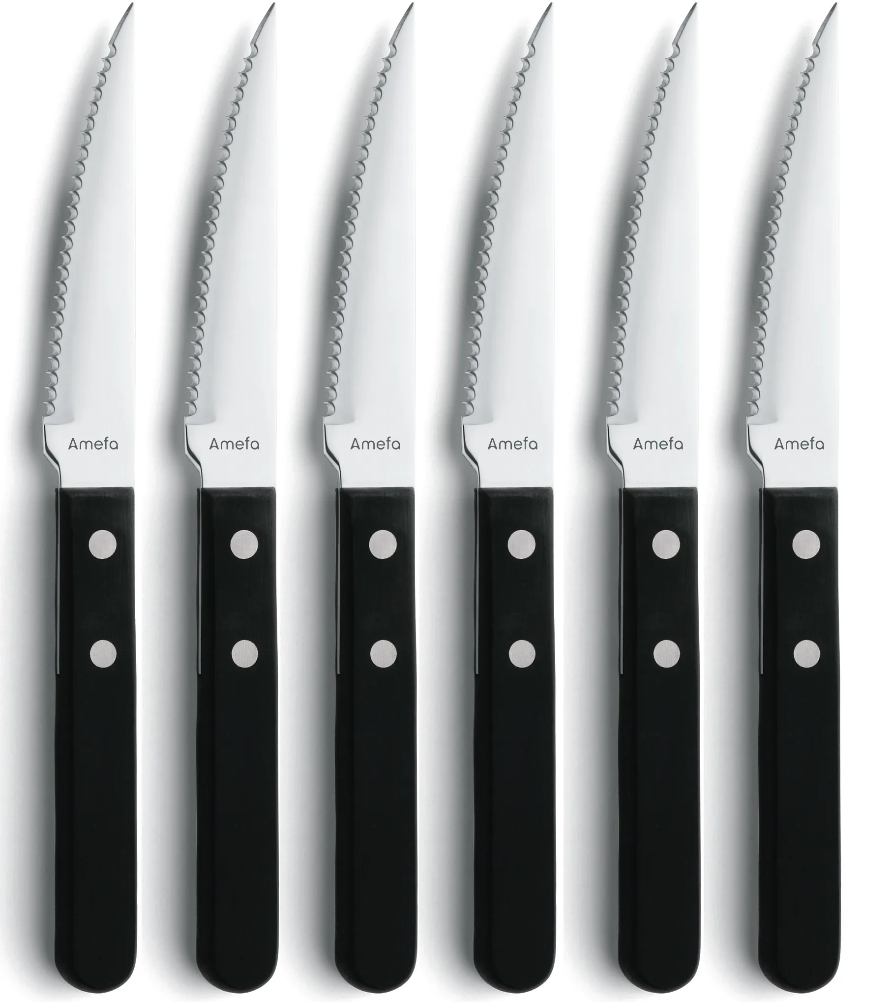 Amefa Pizza Noir grillkniv 6-pak Sort