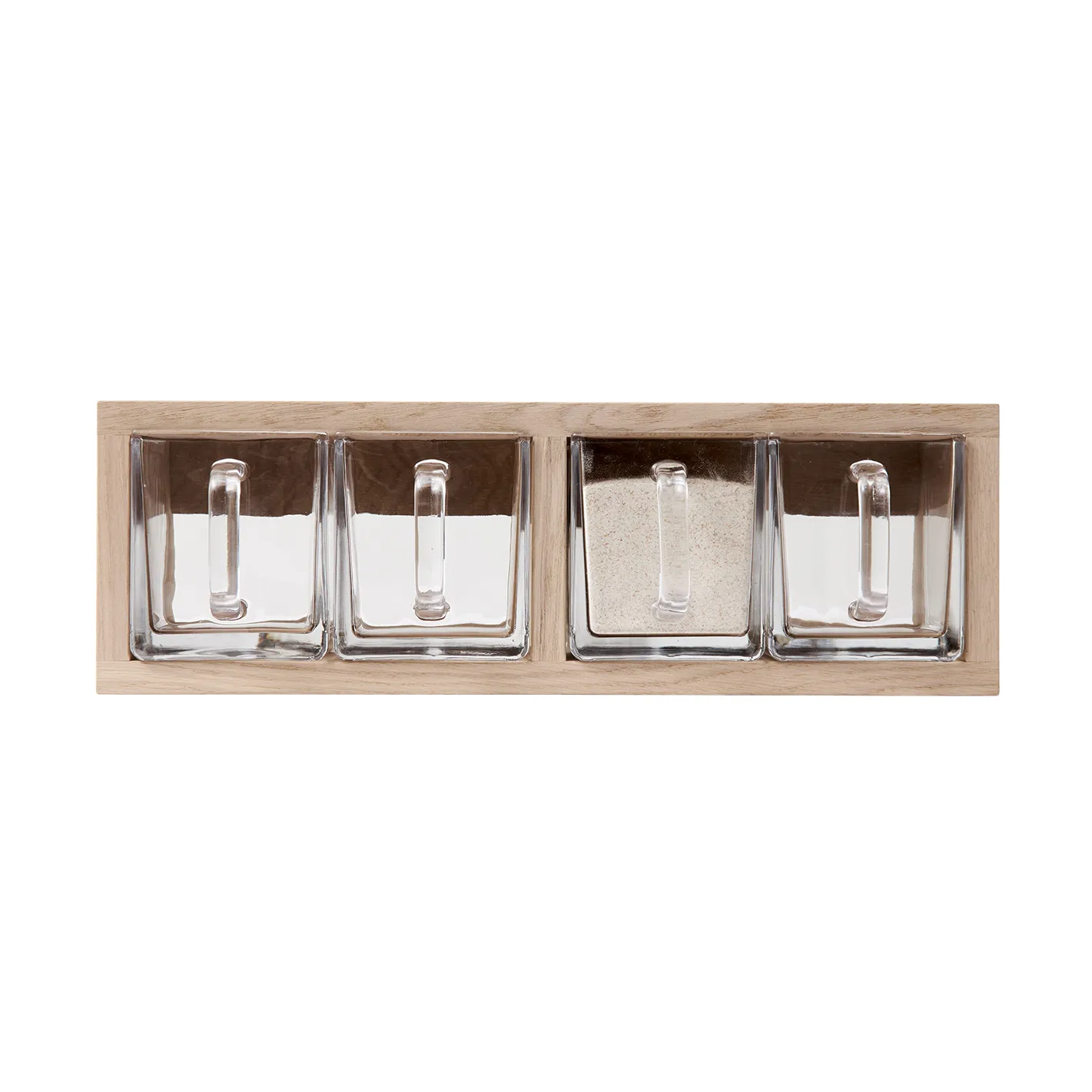 Andersen Furniture - A-organizer shelf 1 – Hvidpigm. Mat lak, L52xD17xH18 cm – Eg – Hvidpigm. Mat Lak / 4 Glas