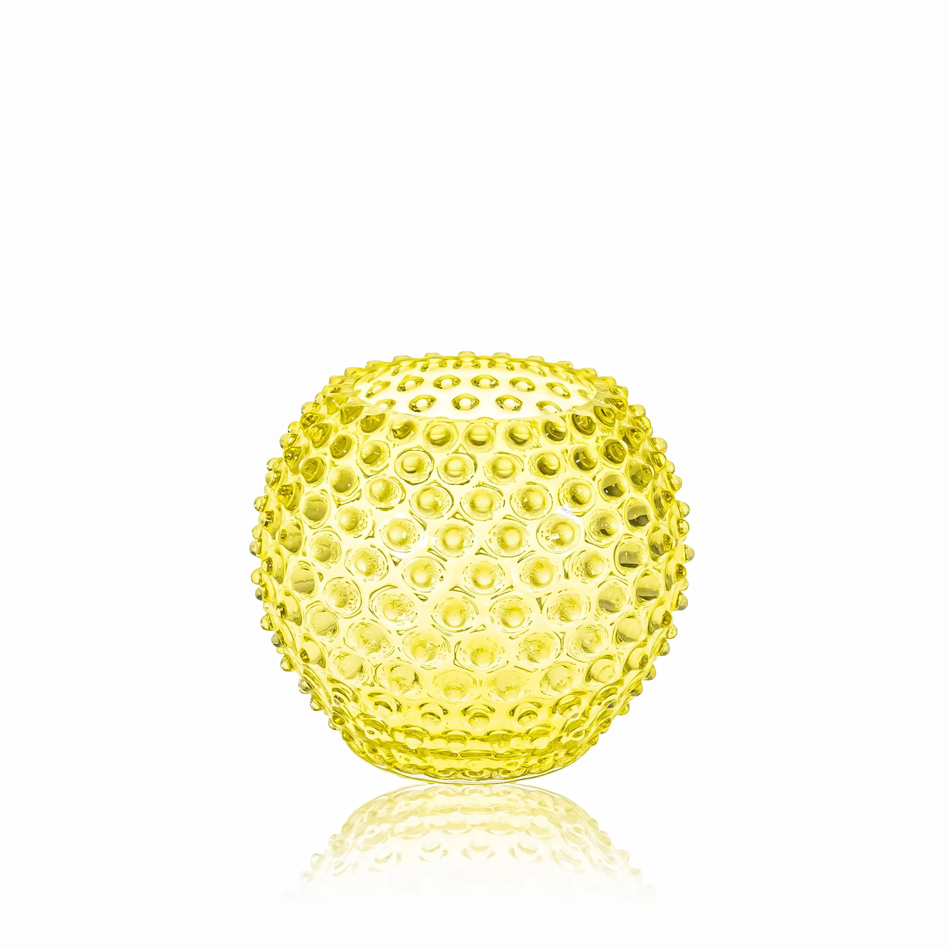 Anna Von Lipa Hobnail Globe vase 18 cm Citron