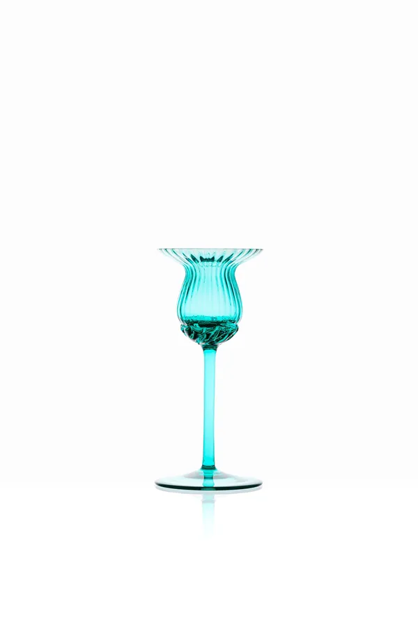 Tulipán ljusstake 25 cm, Turquoise