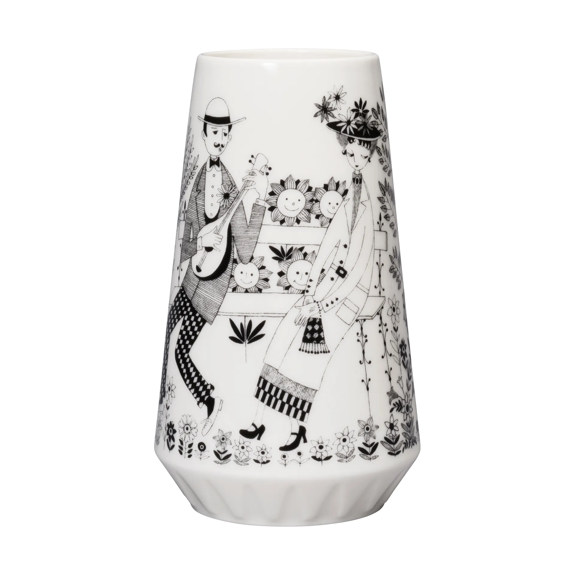 Arabia Vase Emilia Noir-blanc