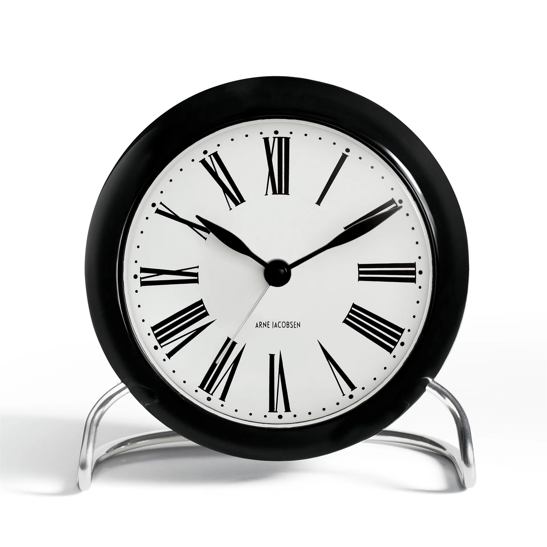 Arne Jacobsen Clocks Arne Jacobsen – Roman bordur – Ø11 cm – hvid og sort