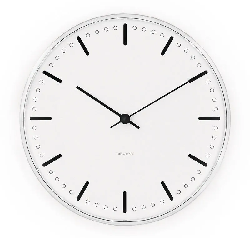 Arne Jacobsen Clocks Arne Jacobsen – City Hall vægur – Ø21 cm – Hvid