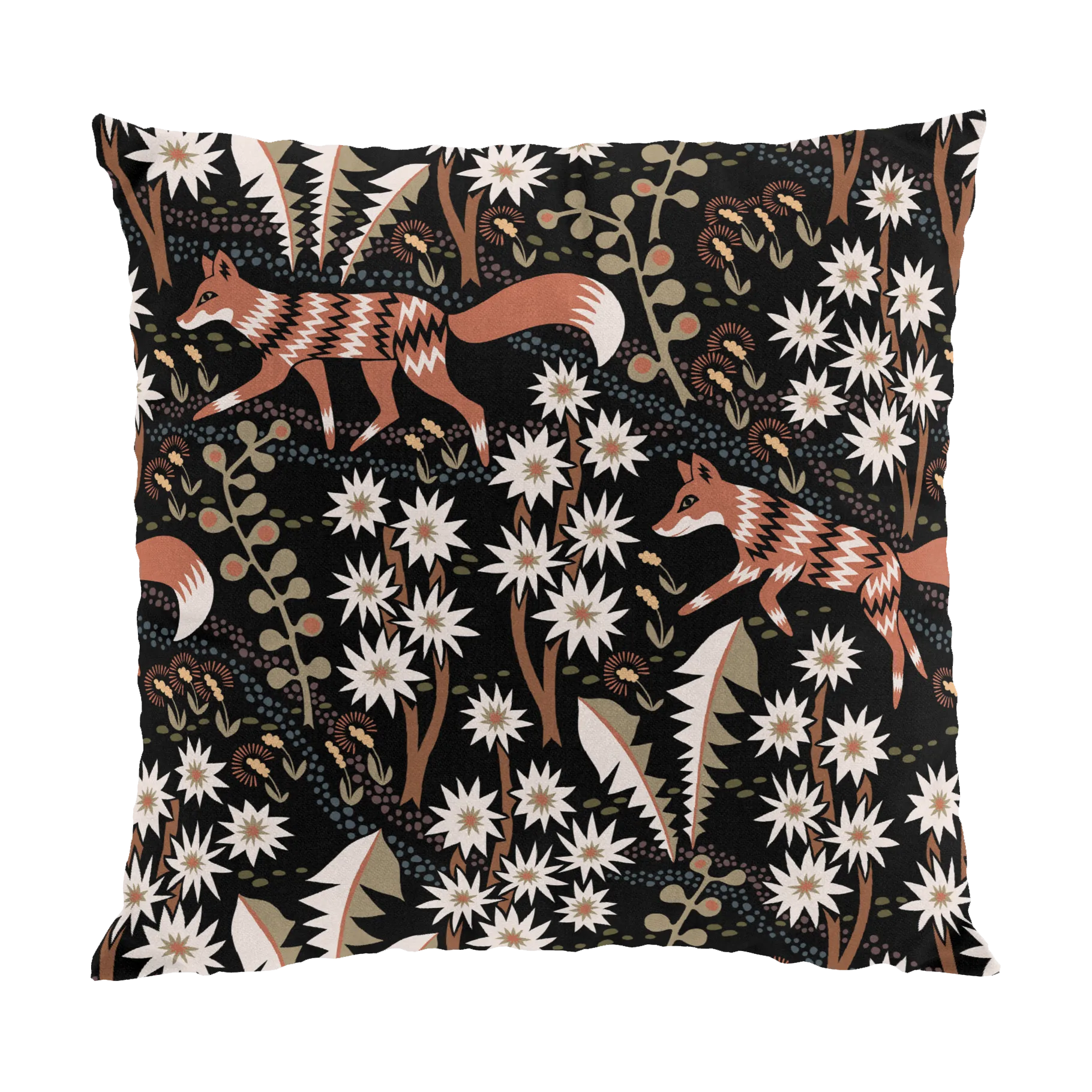 Arvidssons Textil Housse de coussin Stjärnspeja cm Rouille noire