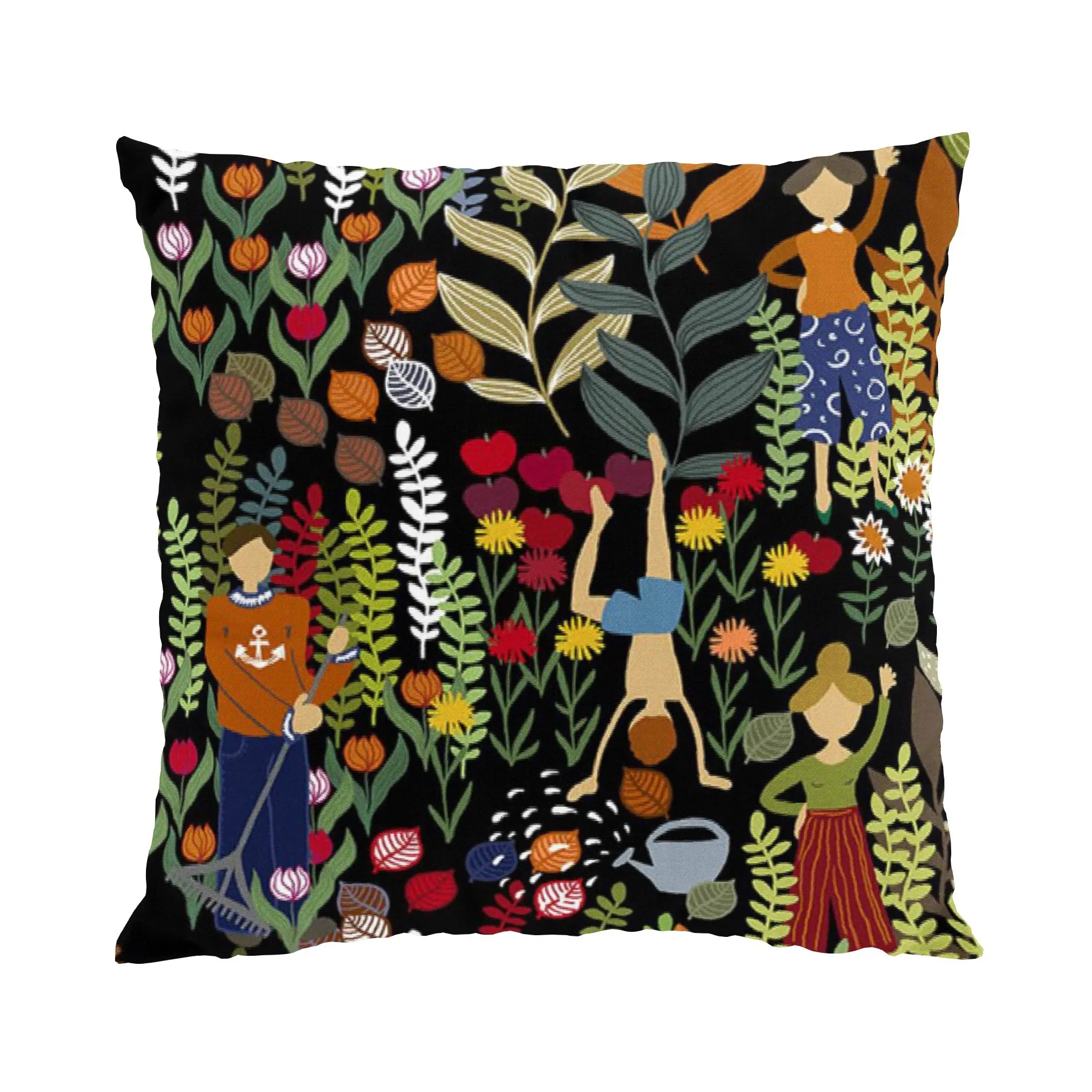 Arvidssons Textil Taie Trädgård cm Noir-multi