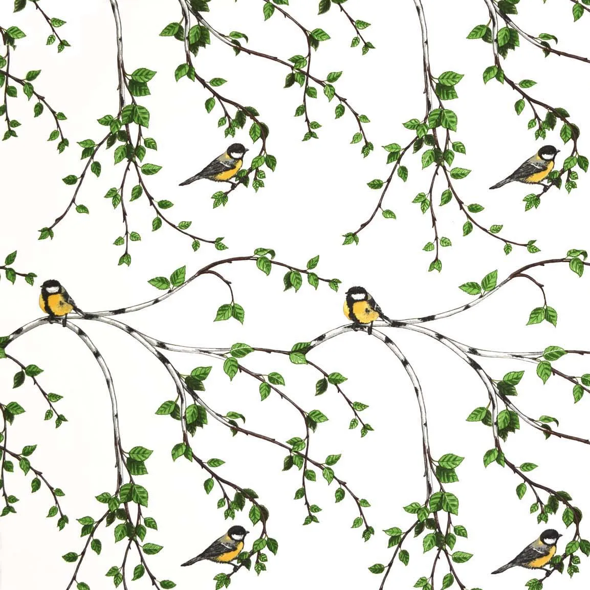 Arvidssons Textil Tissu Gläntan blanc-vert