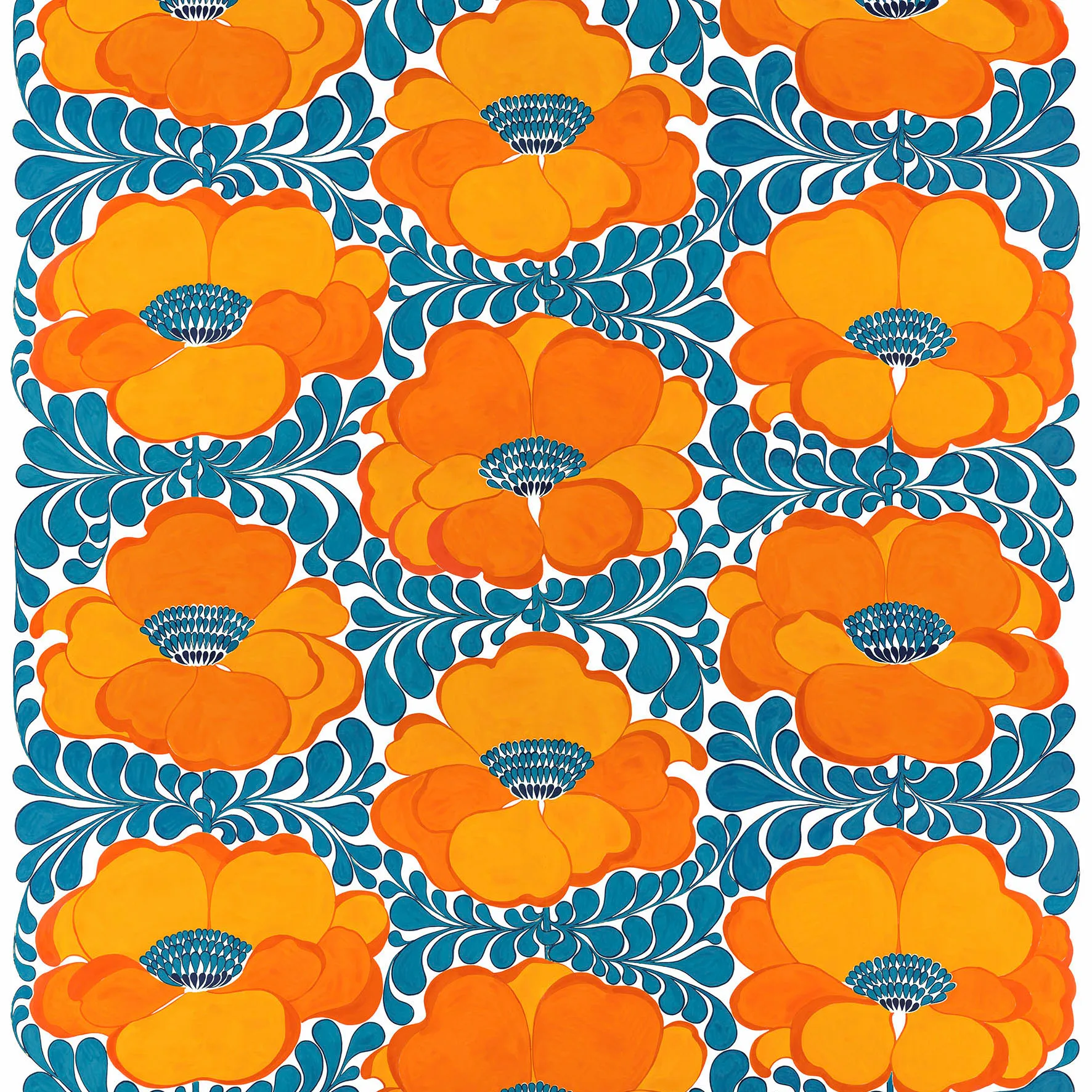 Arvidssons Textil Tissu Love Bleu-orange