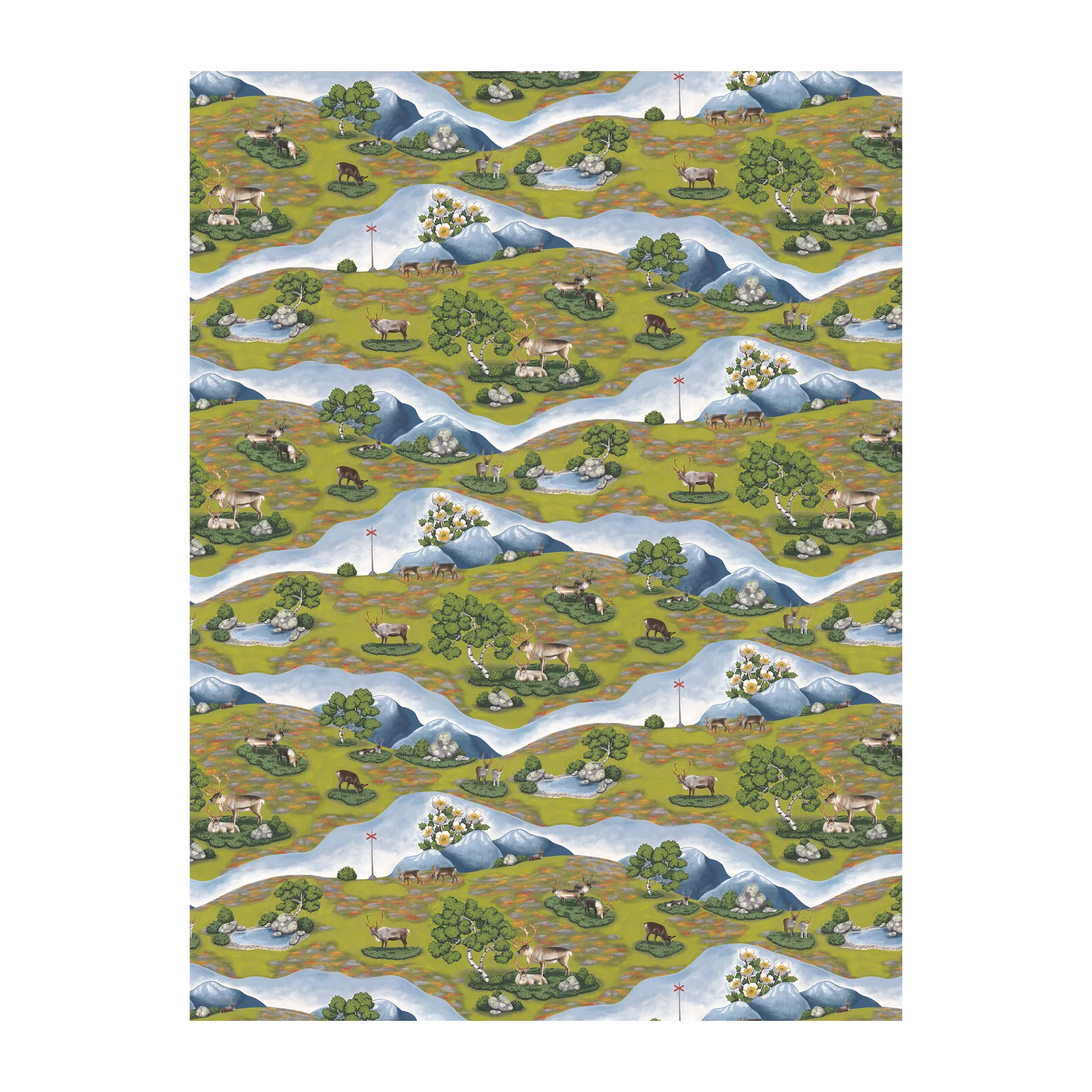 Arvidssons Textil Tissu Renvandring Vert