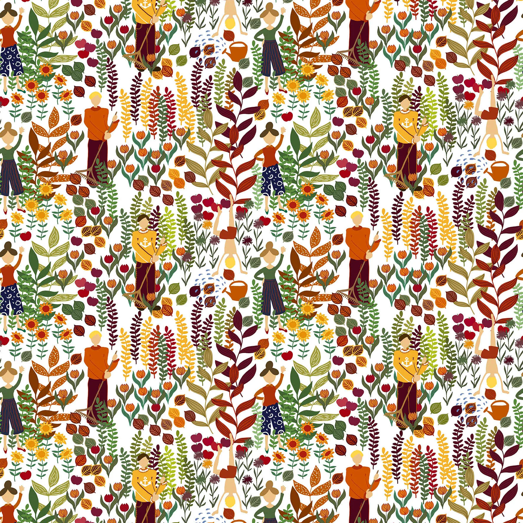Arvidssons Textil Tissu Trädgård Rouille