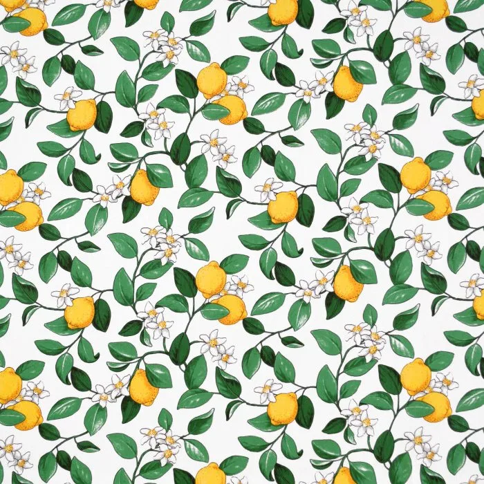 Arvidssons Textil Toile cirée Citronlycka blanc