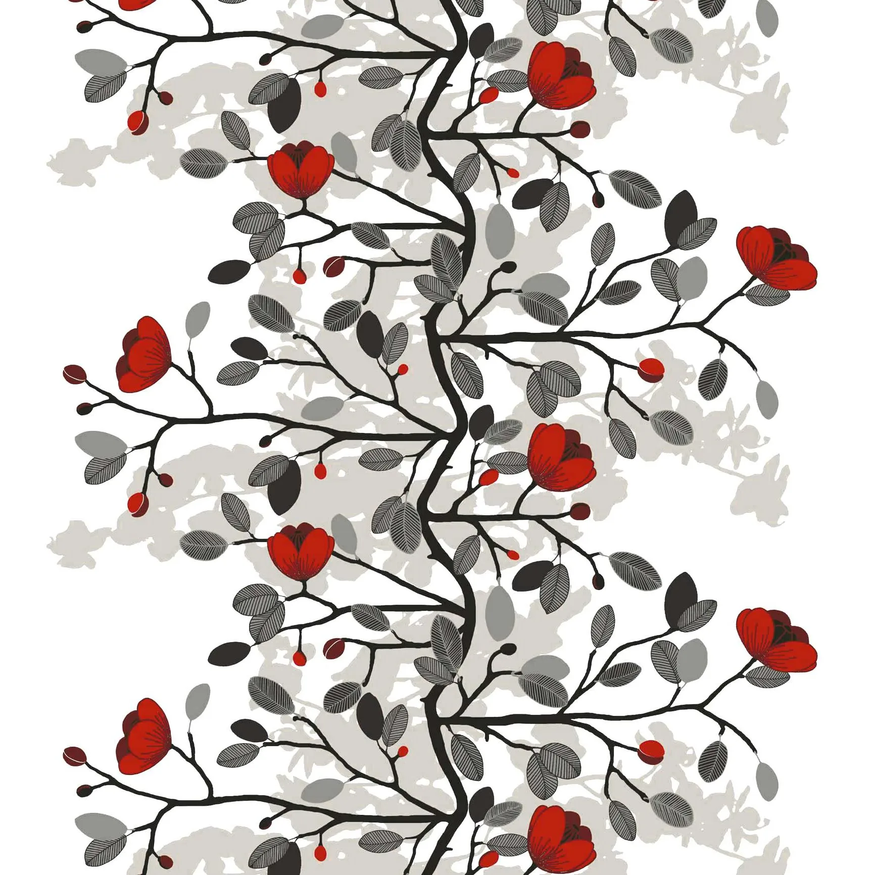 Arvidssons Textil Toile cirée Ofelia rouge-marron