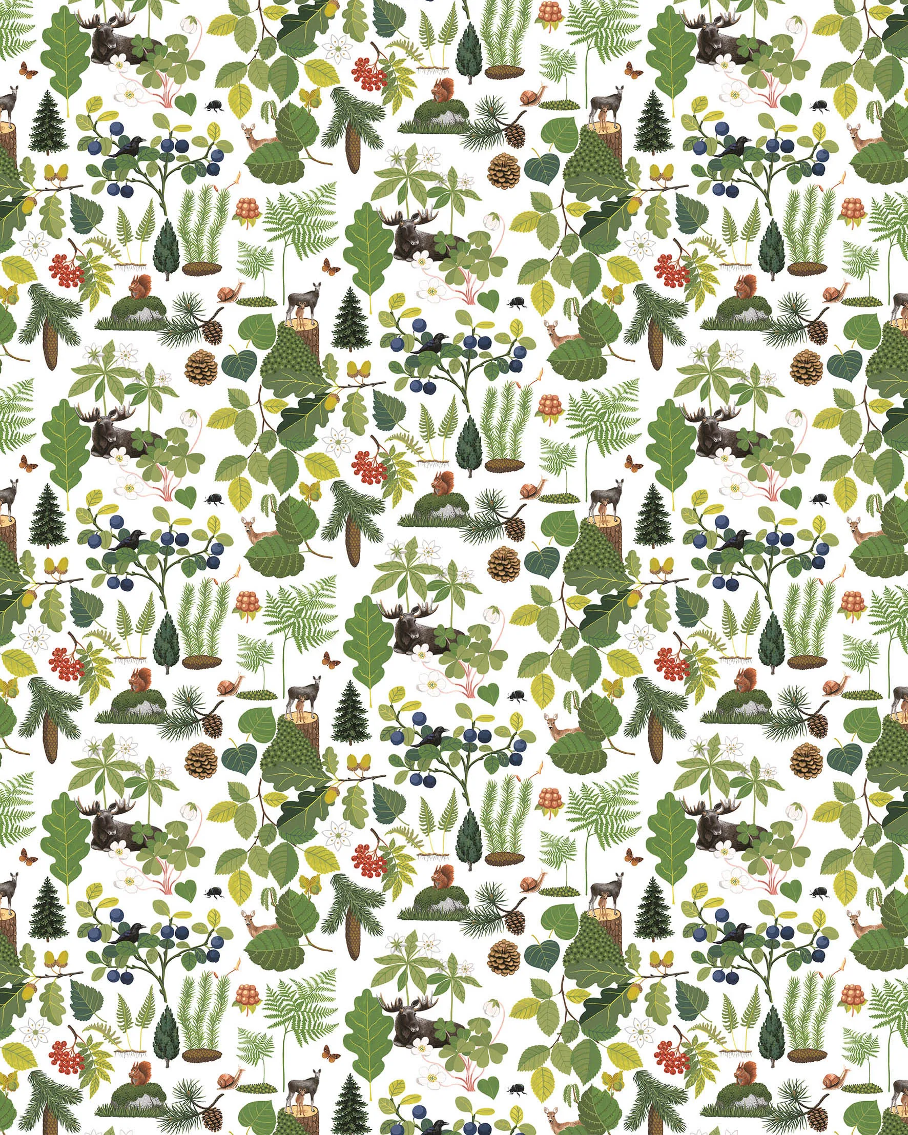 Arvidssons Textil Toile cirée Skogsliv Vert